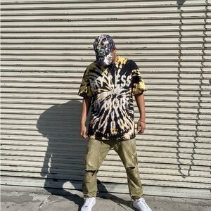 Say Less Do More" Black & Yellow Tie-Dye T-shirt